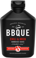 BBQUE Chili & Kren Sauce in der schwarzen Flasche