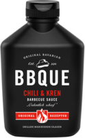 BBQUE Chili & Kren Sauce in der schwarzen Flasche