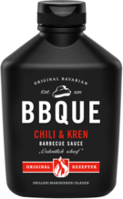 BBQUE Chili & Kren Sauce in der schwarzen Flasche