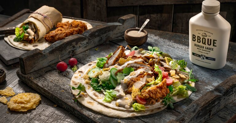 BBQUE Burger Sauce White Barbecue Rezept Caesar Wrap 
