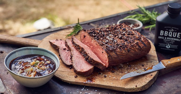 Roastbeef mit BBQUE Zwiebel Salsa