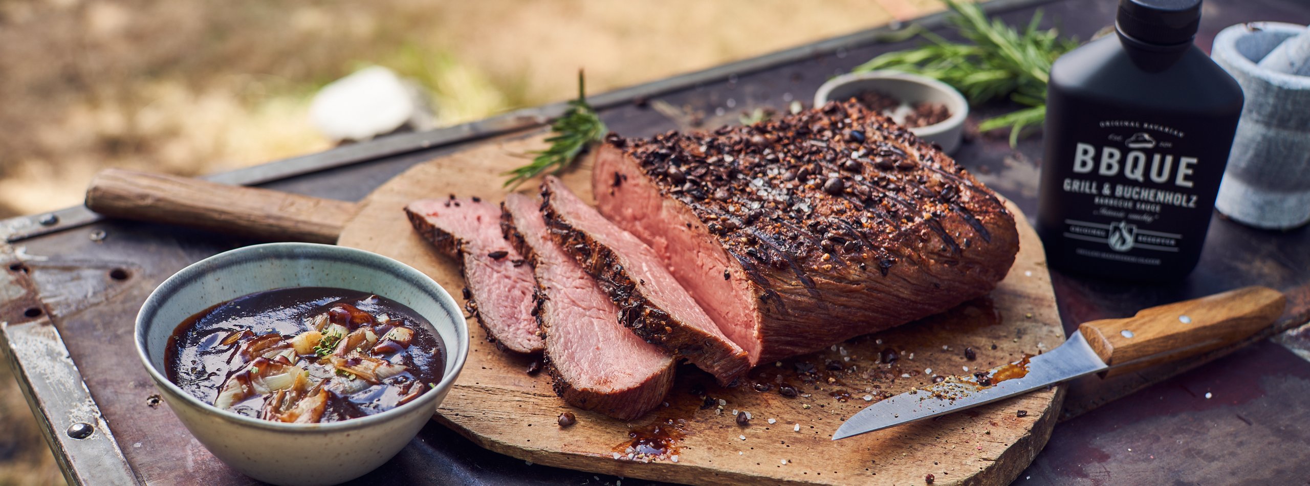 Roastbeef mit BBQUE Zwiebel Salsa