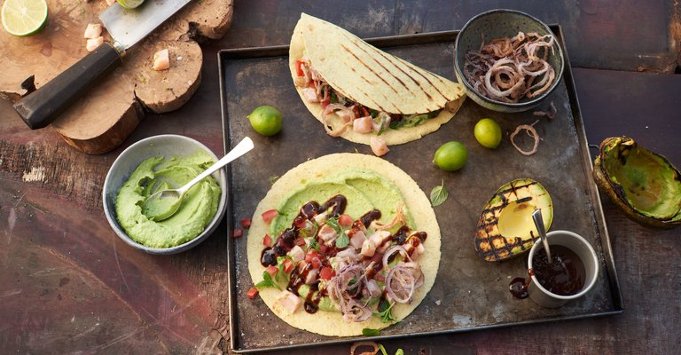 Soft Tacos mit Limetten Saiblings Ceviche